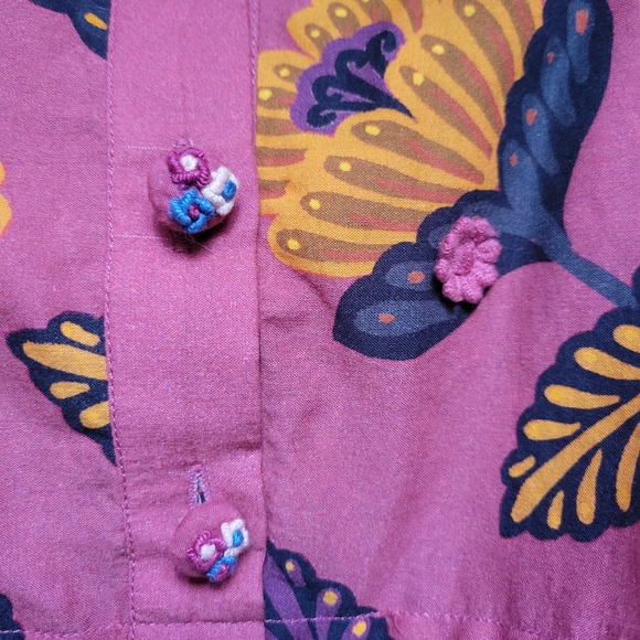 NWT Farm Rio Living Bloom Blush Short Sleeve Mini Dress - Picture 7 of 16